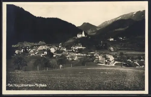 AK Gr. Hollenstein a. d. Ybbs, Teilansicht mit Kirche