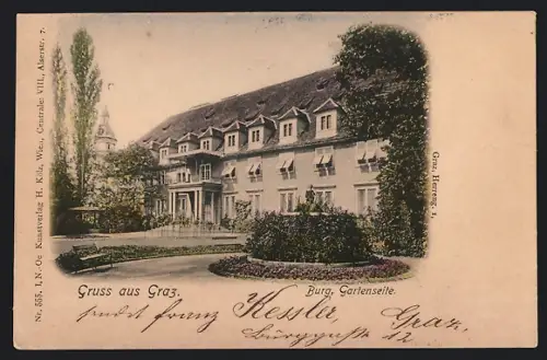 AK Graz, Gartenseite der Burg