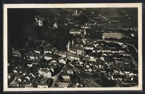 AK Friesach in Kärnten, Ortsansicht vom Flugzeug aus