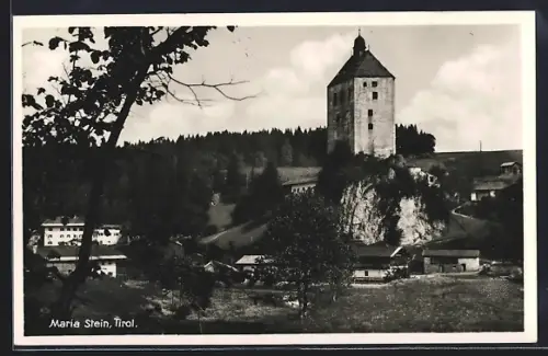 AK Maria Stein /Tirol, Ortspartie mit Turm