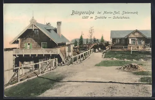 AK Mariazell, Partie auf der Bürgeralpe, Schutzhaus