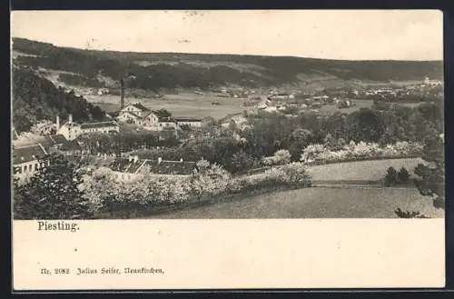 AK Piesting, Ortsansicht vom Ortsrand mit Landschaftsblick