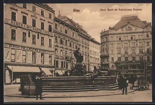 AK Wien, Neuer Markt mit Rafaeldonner Brunnen