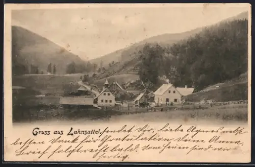 AK St. Aegyd am Neuwalde, Lahnsattel, Ortsansicht mit Umgebung