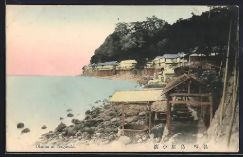 AK Nagasaki, Obama at Nagasaki, Hütten am Strand