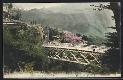 AK Miyanoshita, Yachiyobashi, Blick auf eine Brücke