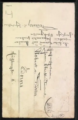 AK Osterhasen mit Ostereiern auf einer Wiese