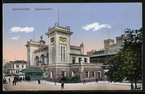 AK Saarbrücken, Blick auf den Hauptbahnhof