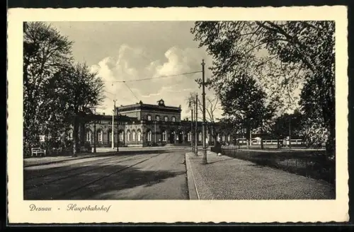 AK Dessau, Partie am Hauptbahnhof