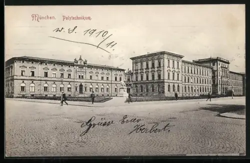 AK München, Strassenpartie am Polytechnikum