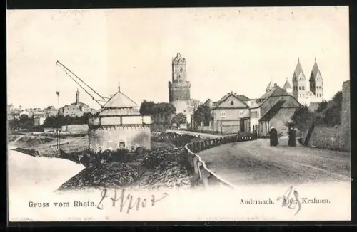 AK Andernach, Alter Krahnen, Blick in die Stadt