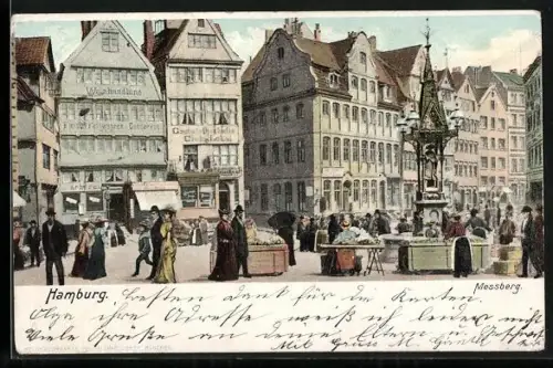 AK Hamburg, Gasthaus Frischauf, Markt am Messberg