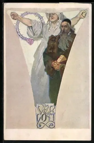 Künstler-AK Alphonse Mucha: J. A. Comenius, die Treue