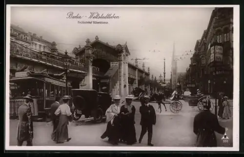 AK Berlin-Schöneberg, Kutsche am Hochbahnhof Bülowstrasse