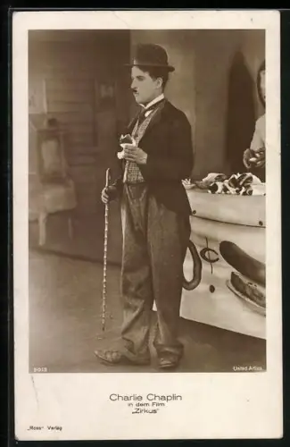 AK Schauspieler Charlie Chaplin in dem Film Zirkus
