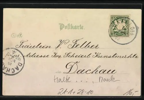 Lithographie Königskutsche beim Ausritt, Der gestiefelte Kater ist Ihnen voraus, Halt gegen das Licht