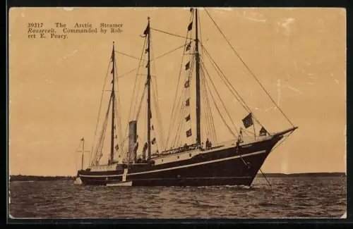 AK The Arctic Steamer Roosevelt commanded by Robert E. Peary, Expedition
