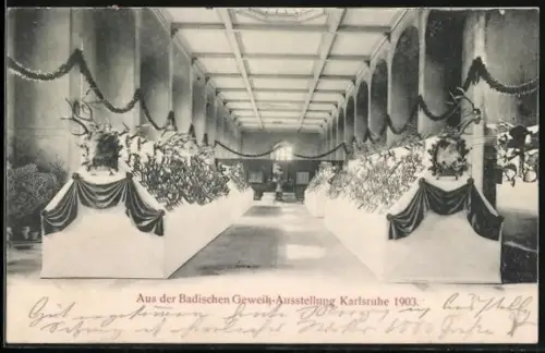 AK Karlsruhe, Badische Geweih-Ausstellung 1903, Ausstellungshalle