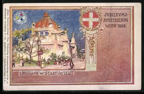 Künstler-AK Philipp + Kramer: Wien, Jubiläums-Ausstellung 1898, Pavillon der Stadt Wien