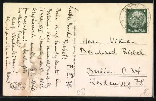 AK Küstrin, Blick zur Ev. Marienkirche