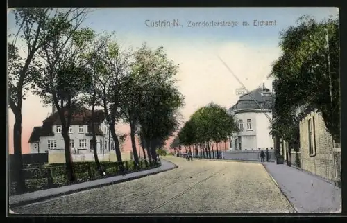 AK Cüstrin, Zorndorferstrasse mit Eichamt