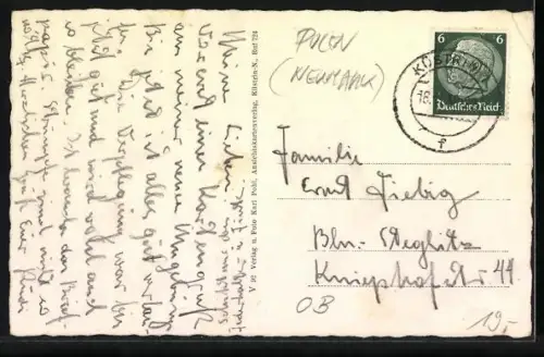 AK Cuestrin / Kostrzyn, Strassenpartie an der Pionier-Kaserne