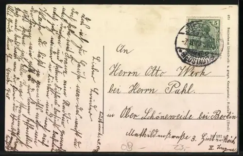 AK Cüstrin N., Bahnhof mit Pferde-Strassenbahn