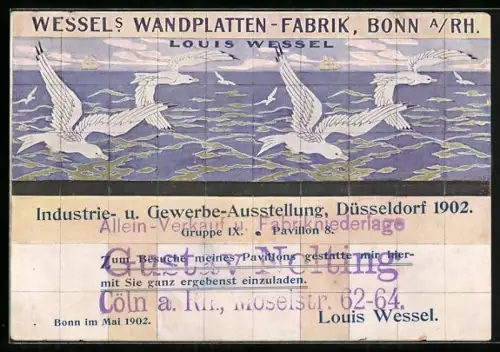 AK Düsseldorf, Industrie- u. Gewerbe-Ausstellung 1902, Wessels Wandplatten-Fabrik