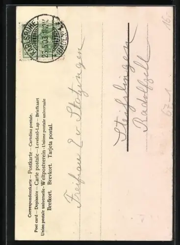 AK Karlsruhe, Badische Geweih-Ausstellung 1903