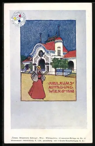 Künstler-AK Philipp + Kramer Nr. 47: Wien, Jubiläums-Ausstellung 1898, Brauherren-Verein