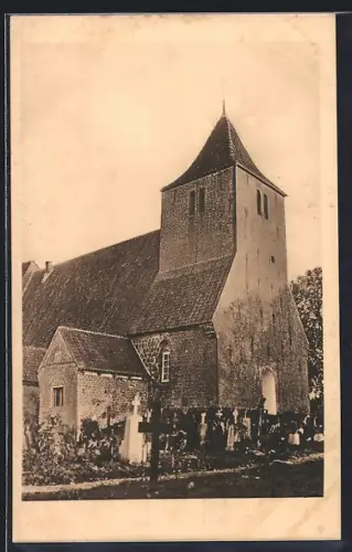 AK Westensee, Kirche mit Friedhof