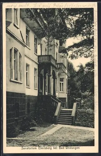 AK Bad Wildungen, Eingang zum Sanatorium Ebersberg