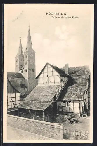 AK Höxter a. W., Partie an der evangelischen Kirche