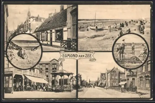 AK Egmond aan Zee, Strandgezicht, Hotel Zeezicht, Pension Belvedère
