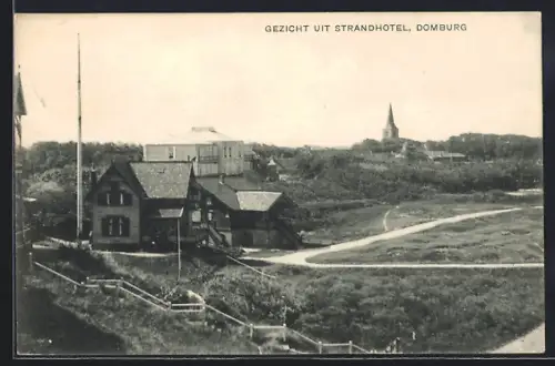 AK Domburg, Gezicht uit Strandhotel