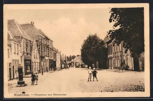 AK Woudrichem, Hoogstraat met Molenstraat