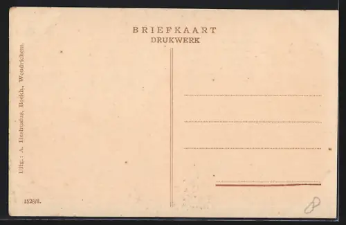 AK Woudrichem, Gezicht Landpoortstraat aus der Vogelschau