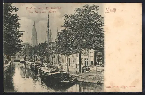 AK Delft, Brabantsche Turfmarkt en Nieuwe Kerk