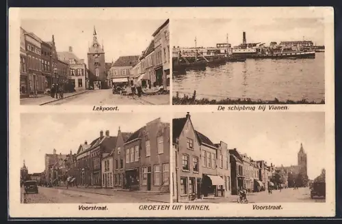 AK Vianen, De schipbrug, Lekpoort, Voorstraat