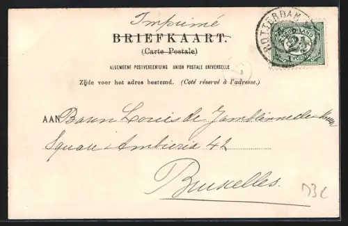 AK Rotterdam, De Beursbrug, gebouwd in 1928, afgebroken in 1872