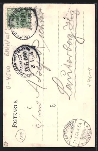 AK Dessau, Kaiserl. Post und Johanniskirche