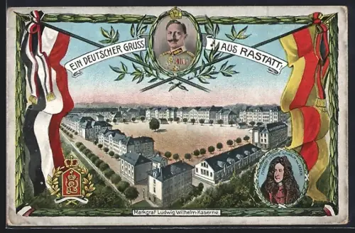 AK Rastatt, Regiment, Markgraf Ludwig-Wilhelm-Kaserne, Kaiser Wilhelm II.