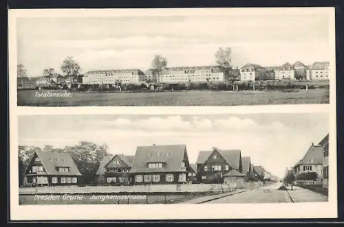 AK Dresden-Gruna, Junghannsstrasse, Totalansicht aus der Vogelschau