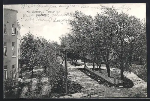 AK Tossens /Nordsee, Strandhof aus der Vogelschau, Strassenpartie