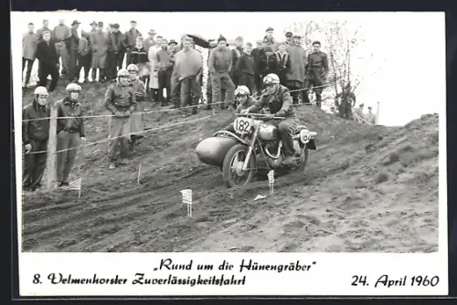 AK Delmenhorst, 8. Delmenhorster Zuverlässigkeitsfahrt Rund um die Hünengräber 1960, Motorrad