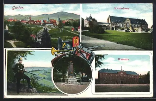 AK Goslar, Kaiserhaus, Kaserne, Denkmal