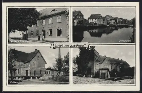 AK Liebstedt, Walter`s Gasthaus, Molkerei, Gut, Dorfpartie