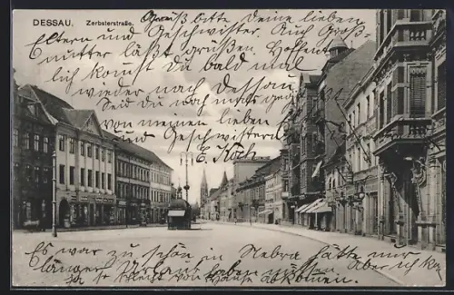 AK Dessau, Geschäfte in der Zerbsterstrasse