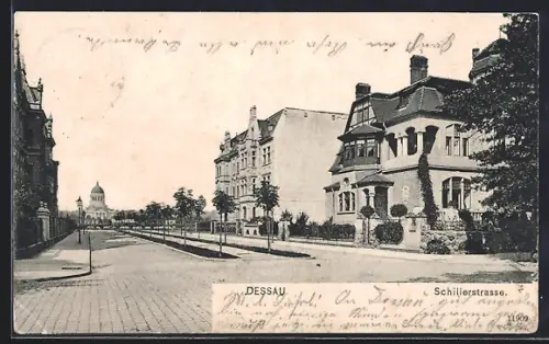 AK Dessau, Partie in der Schillerstrasse