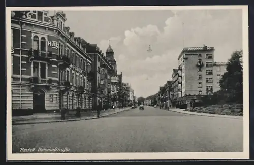 AK Rastatt, Partie in der Bahnhofstrasse